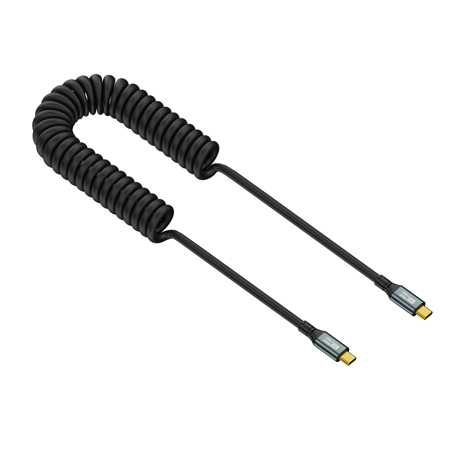 Coiled Usb Cable - PD 100W USB C to Type