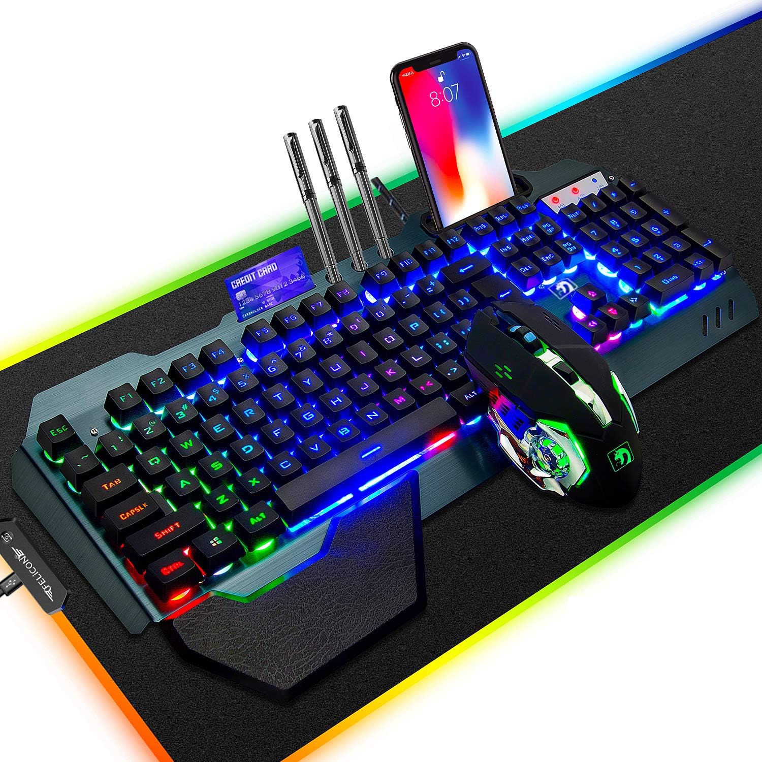 Gaming Keyboard No Number Pad - RGB Gaming Keyboard Mouse Combo with