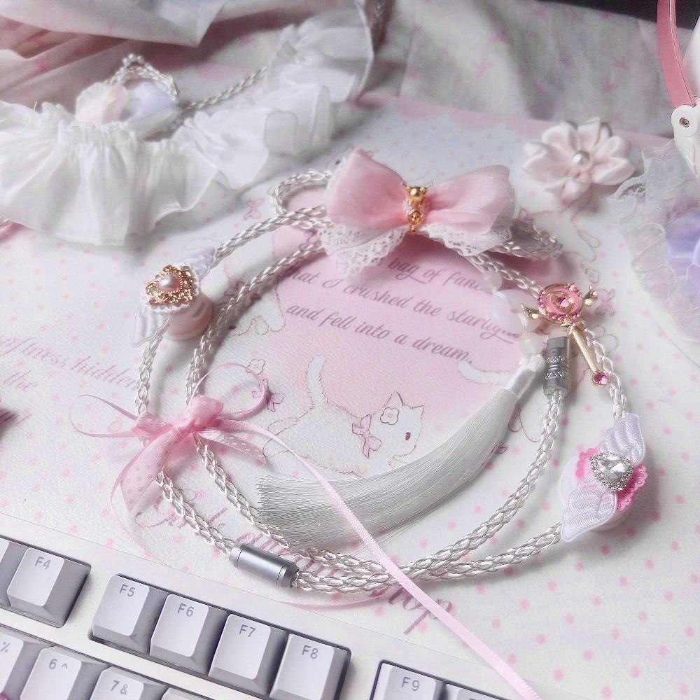 Coiled Usb Cable - 8K Luminous Keyboard Aviation Plug Cable