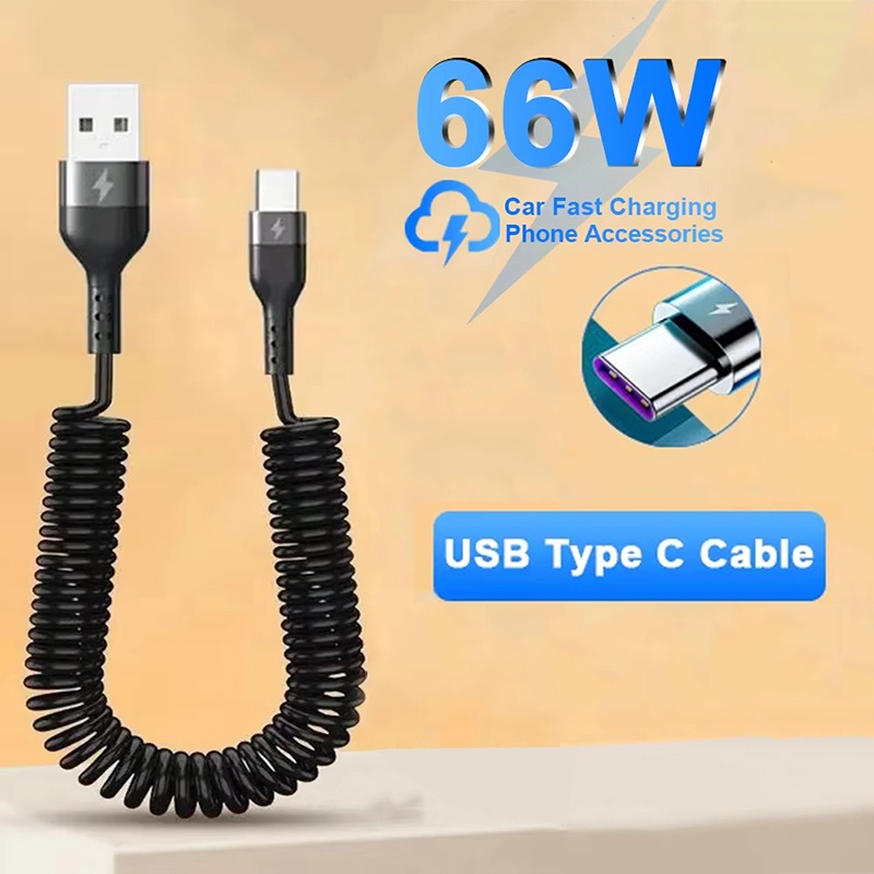 Coiled Usb Cable - Universal USB To Type C Spiral
