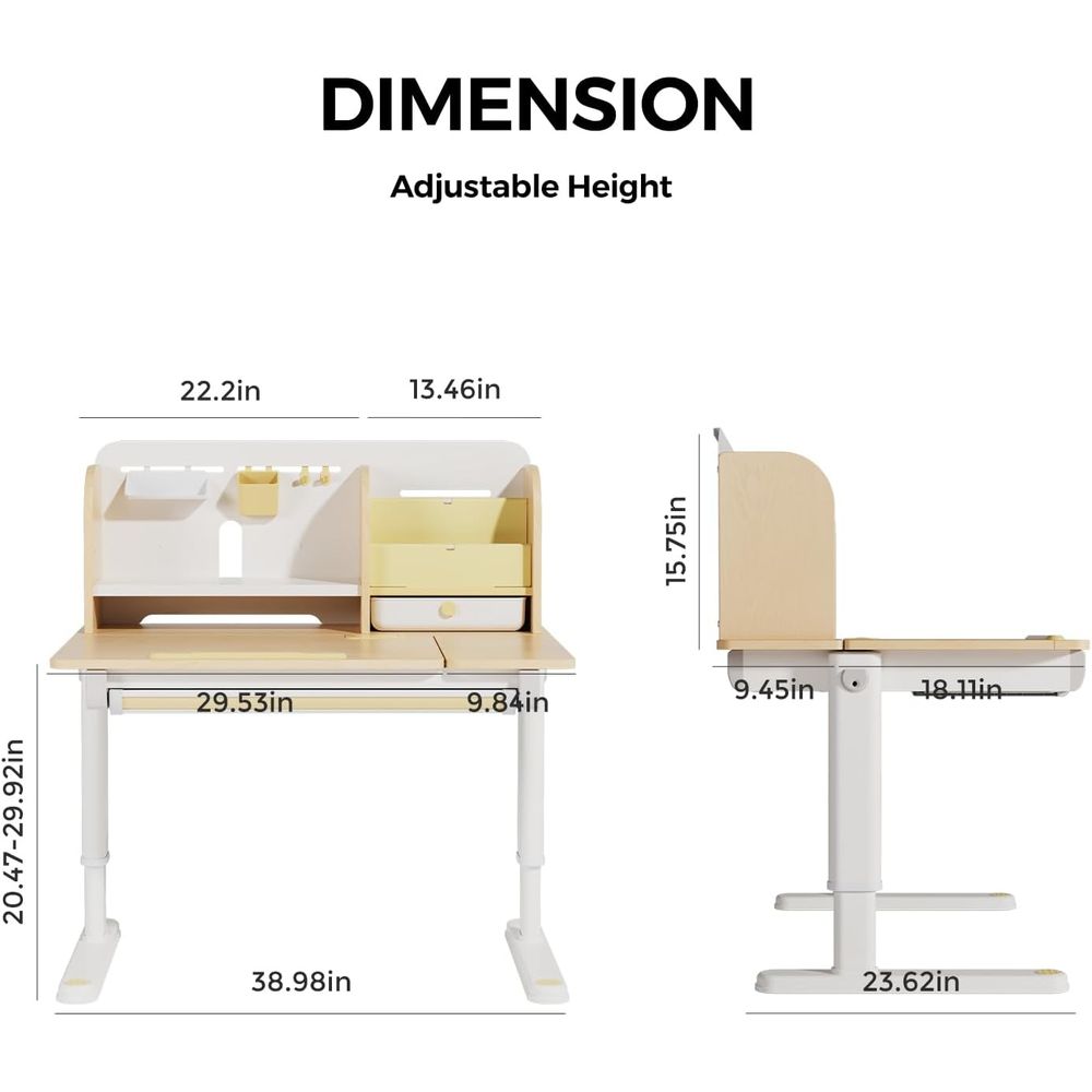 Adjustable Wooden Kids Desk wi - Wrist Rest Wood incelemesi ve fiyatı