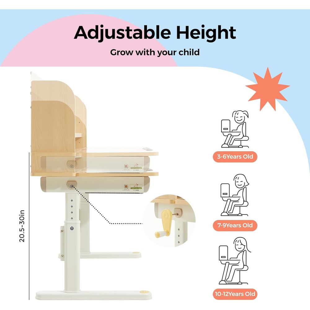 Adjustable Wooden Kids Desk wi - Wrist Rest Wood incelemesi ve fiyatı