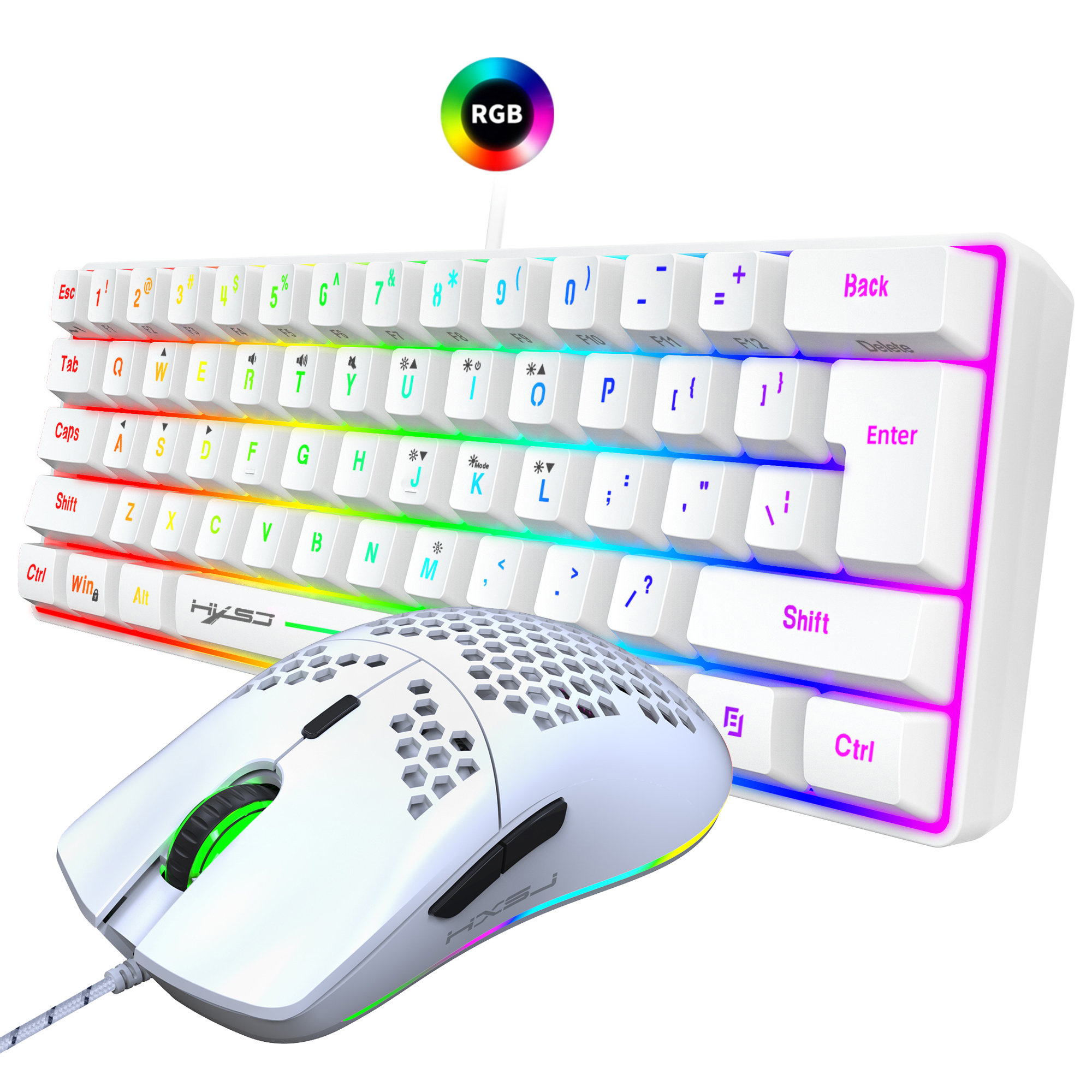 Hot selling HXSJ 61 keys V700  - Gaming Keyboard And Mouse Combo incelemesi ve fiyatı
