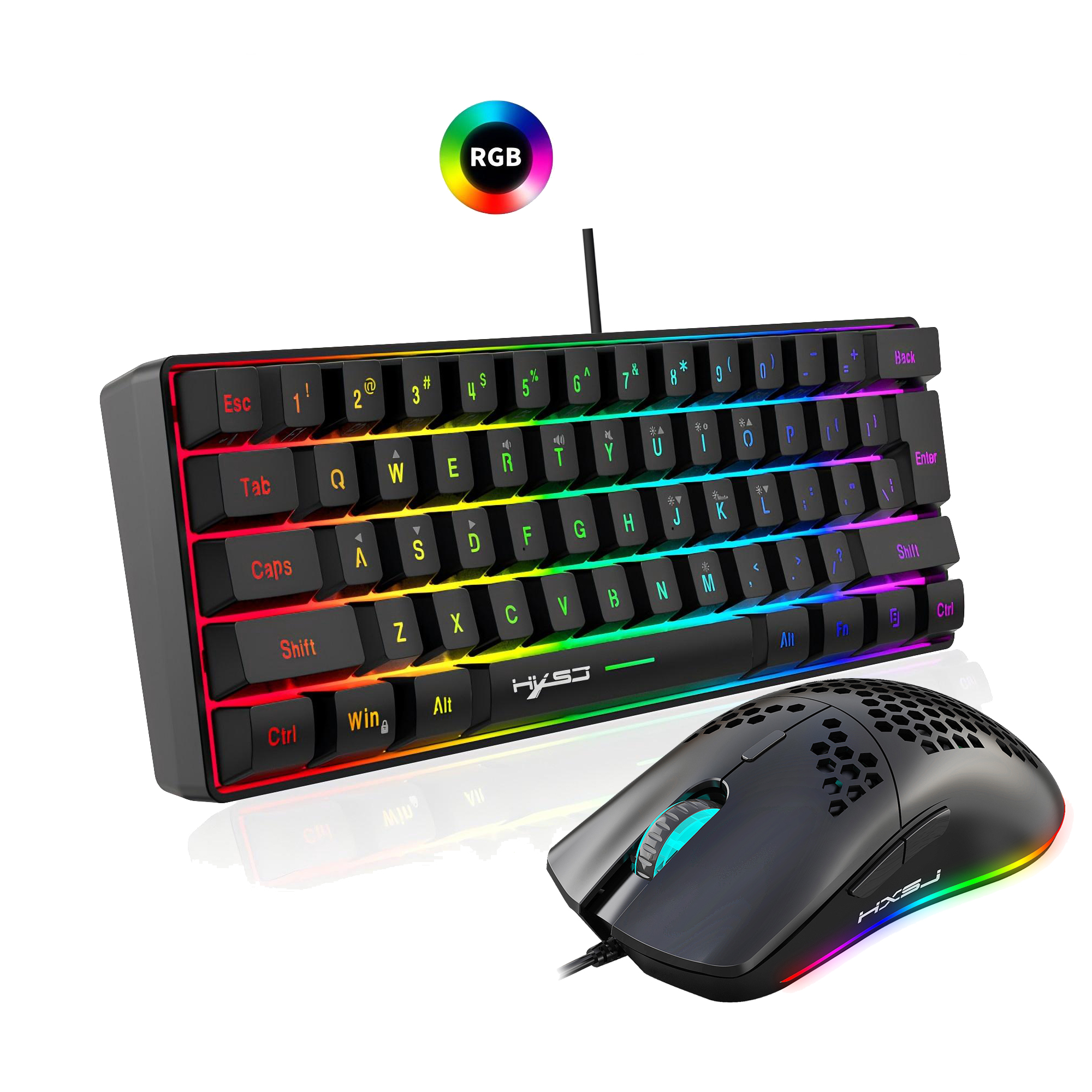 Hot selling HXSJ 61 keys V700  - Gaming Keyboard And Mouse Combo incelemesi ve fiyatı
