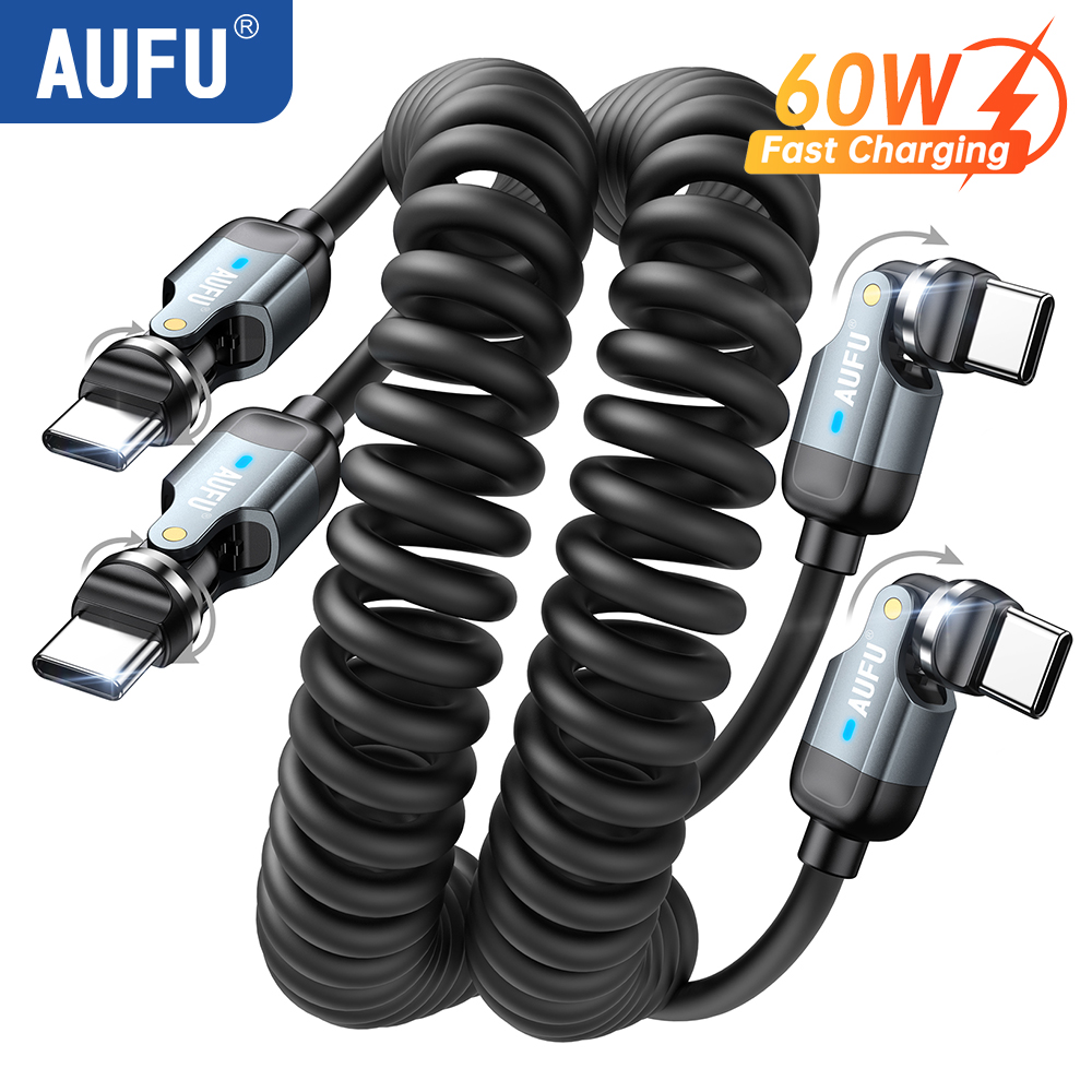 AUFU 540° USB C to Type C Cabl - Coiled Usb Cable incelemesi ve fiyatı