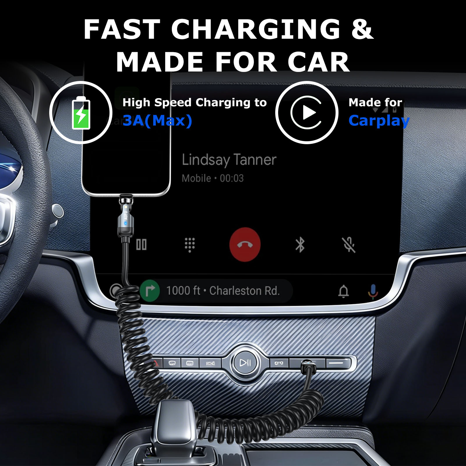 AUFU 540° USB C to Type C Cabl - Coiled Usb Cable incelemesi ve fiyatı