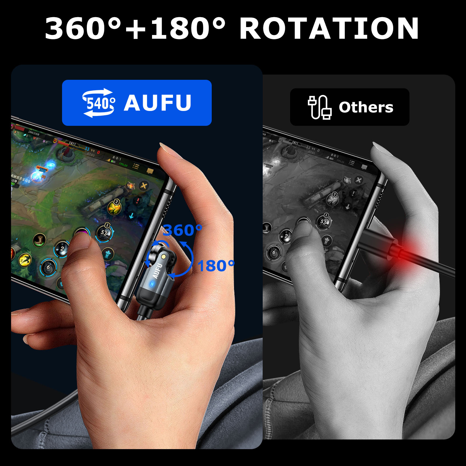 AUFU 540° USB C to Type C Cabl - Coiled Usb Cable incelemesi ve fiyatı