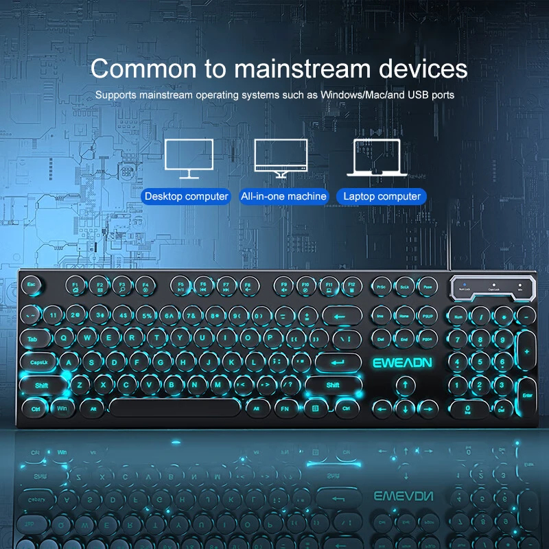 Retro Punk Mechanical Feel Key - Gaming Keyboard Mouse incelemesi ve fiyatı