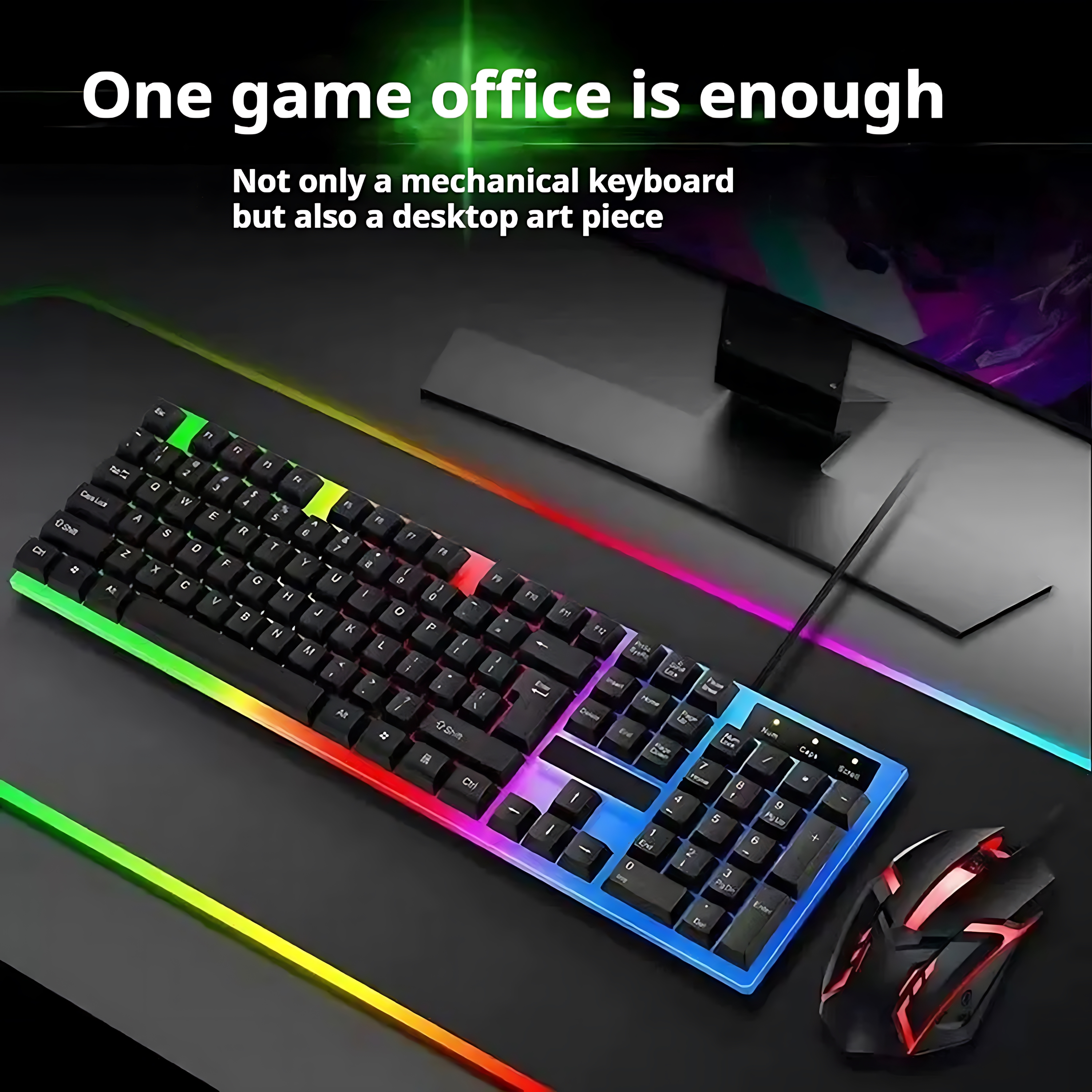 Rainbow Backlit Wired Keyboard - Gaming Keyboard And Mouse Combo incelemesi ve fiyatı