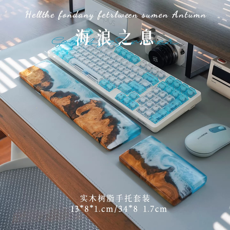 Handcrafted Ocean Wave Resin W - Wrist Rest Wood incelemesi ve fiyatı