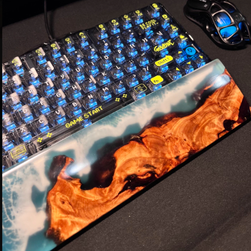 Handcrafted Ocean Wave Resin W - Wrist Rest Wood incelemesi ve fiyatı
