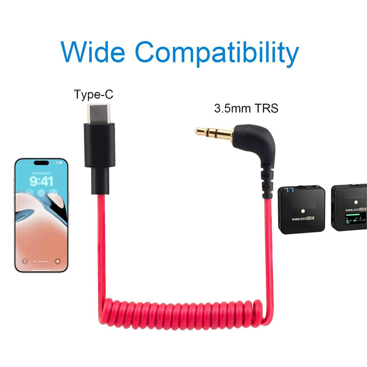 USB C to 3.5mm Cable for RODE  - Coiled Usb Cable incelemesi ve fiyatı