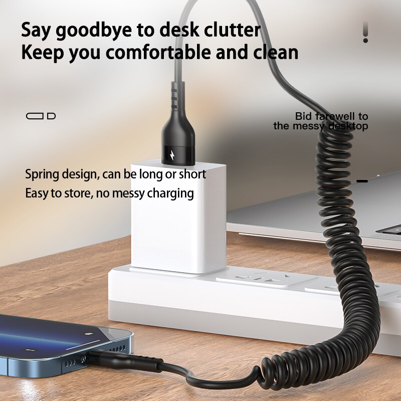 Universal USB To Type C Spiral - Coiled Usb Cable incelemesi ve fiyatı