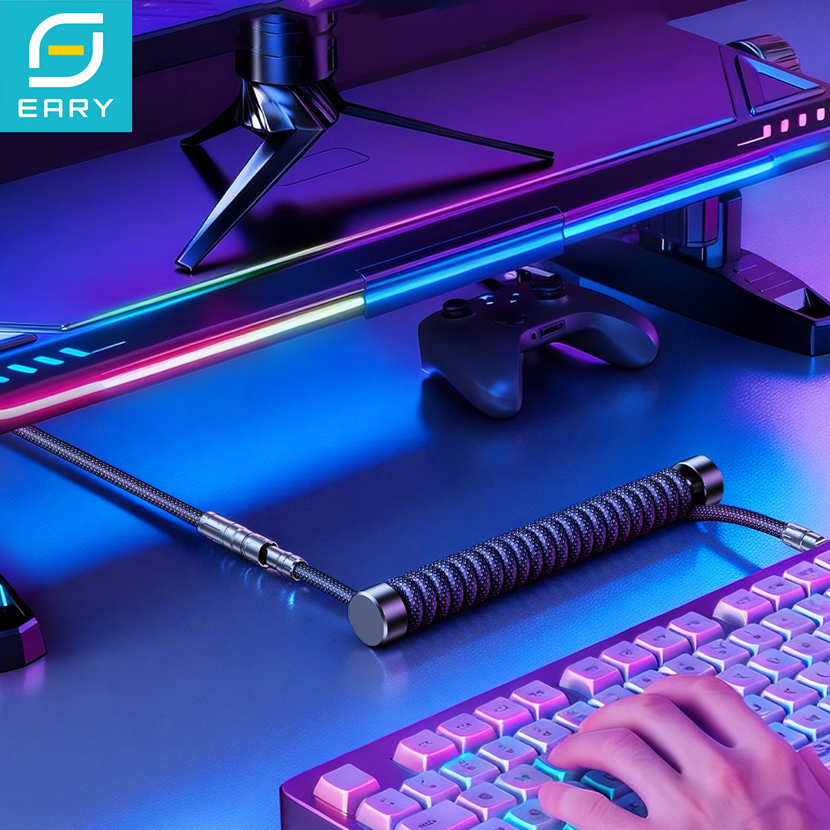 Eary 1.2m Coiled Keyboard Cabl - Coiled Usb Cable incelemesi ve fiyatı