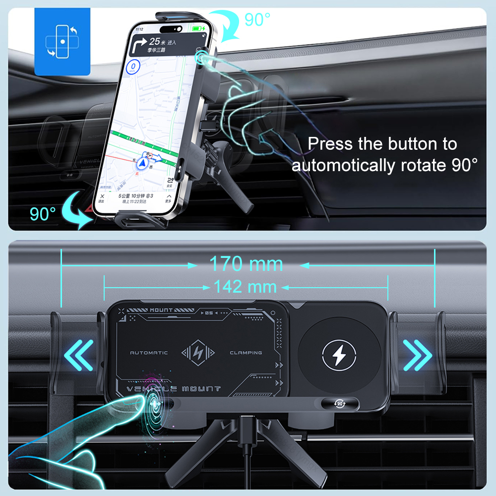 Car Wireless Charger Dual Coil - Coiled Usb Cable incelemesi ve fiyatı