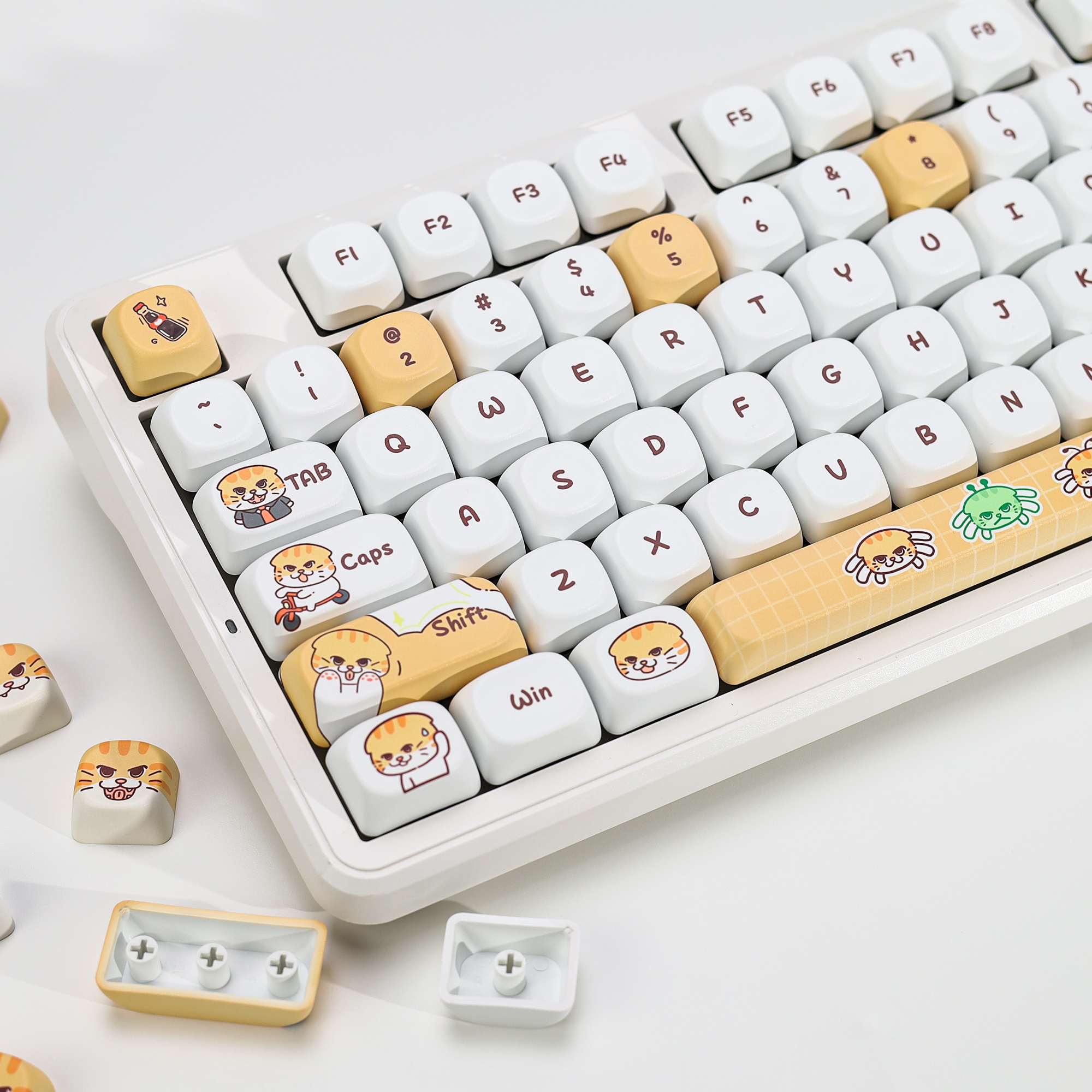 KBDiy Cute Bad Cat Theme Keyca - Gaming Keyboard No Number Pad incelemesi ve fiyatı