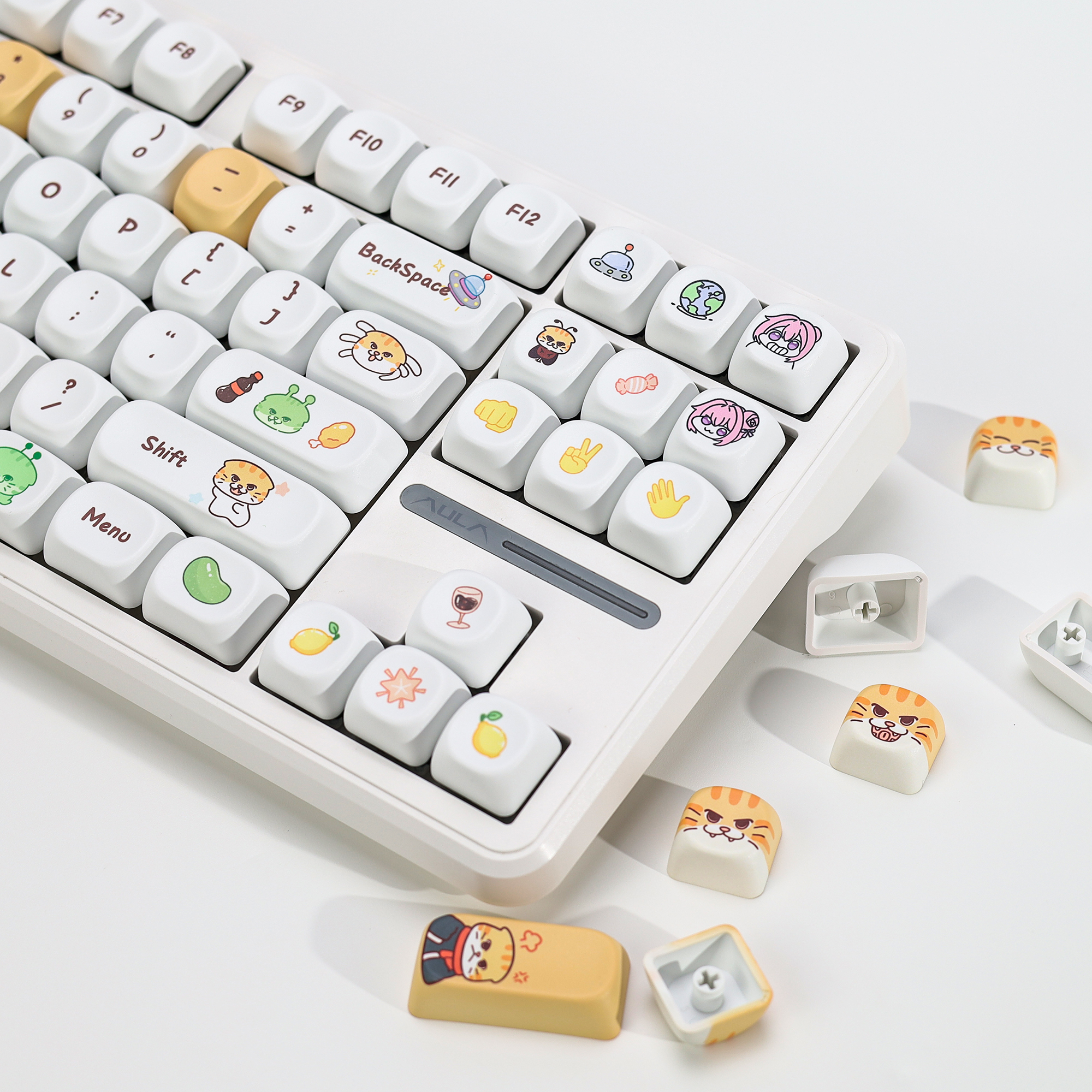 KBDiy Cute Bad Cat Theme Keyca - Gaming Keyboard No Number Pad incelemesi ve fiyatı