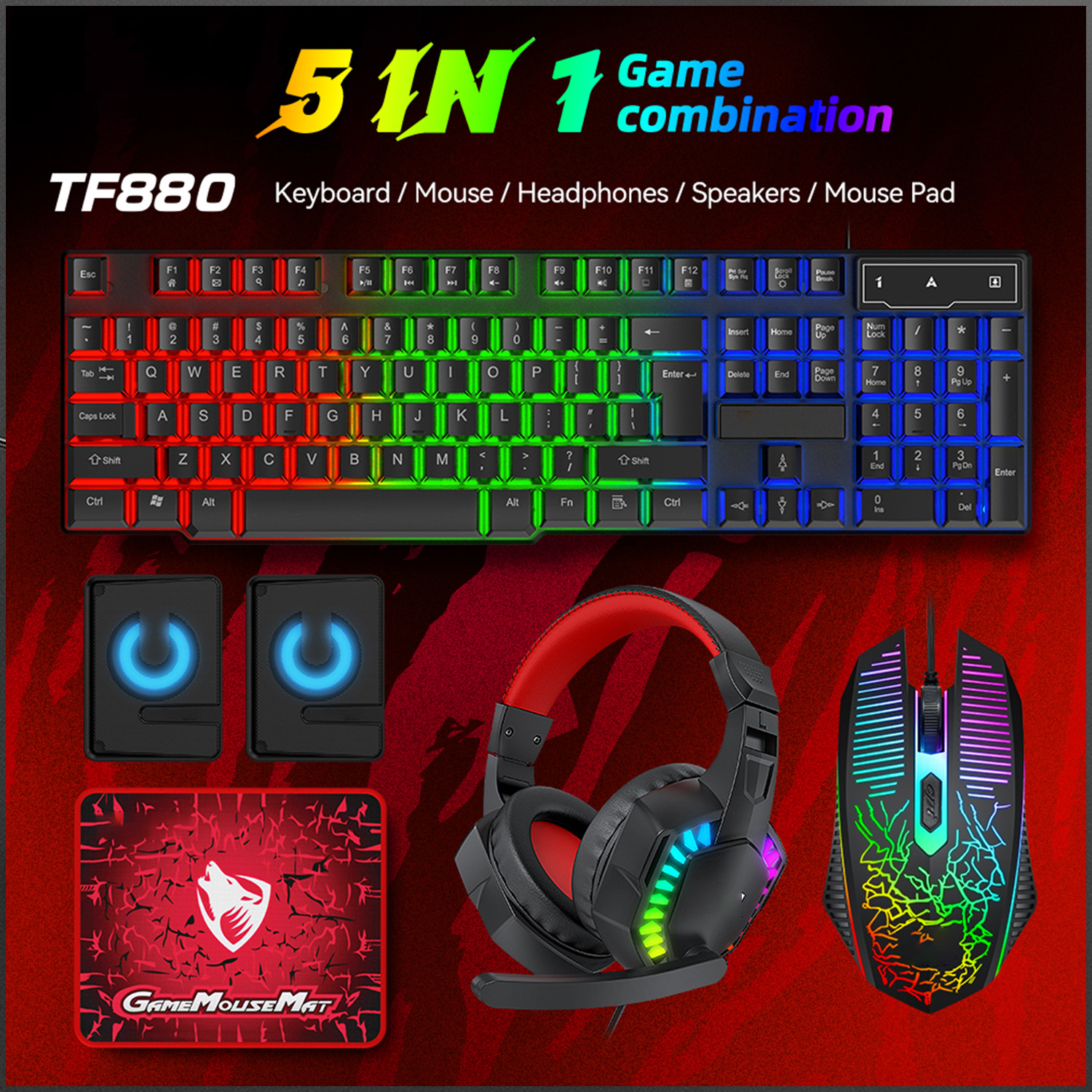 5-in-1 Set Gaming Combo Keyboa - Gaming Keyboard And Mouse Combo incelemesi ve fiyatı
