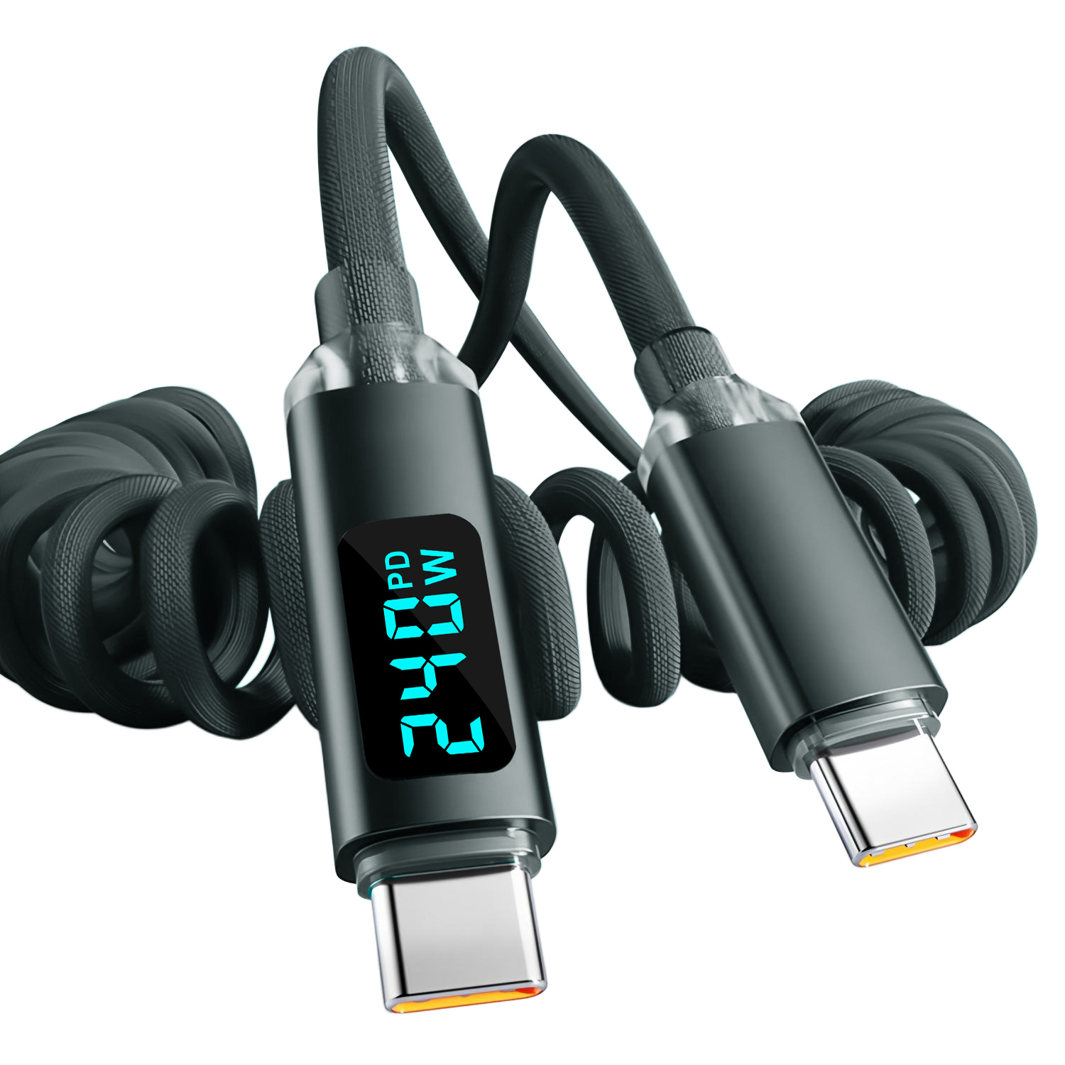 Dual Type C 120W Quick Chargin - Coiled Usb Cable incelemesi ve fiyatı
