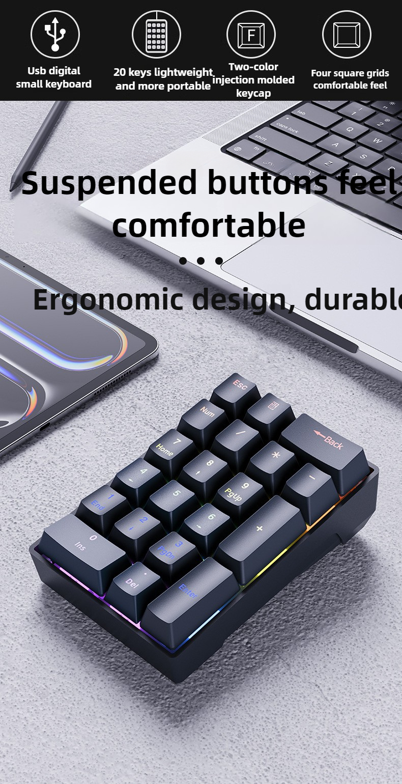 20 Keys Numeric Mechanical Wir - Gaming Keyboard No Number Pad incelemesi ve fiyatı