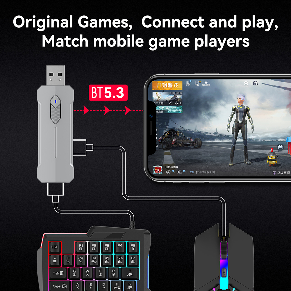 5 in 1 Mobile Controller Gamin - Gaming Keyboard And Mouse Converter For Mobile incelemesi ve fiyatı