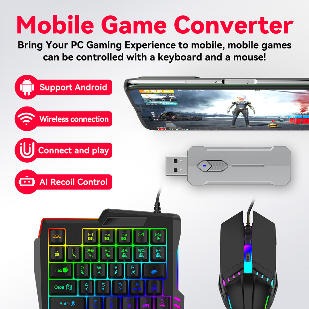 5 in 1 Mobile Controller Gamin - Gaming Keyboard And Mouse Converter For Mobile incelemesi ve fiyatı