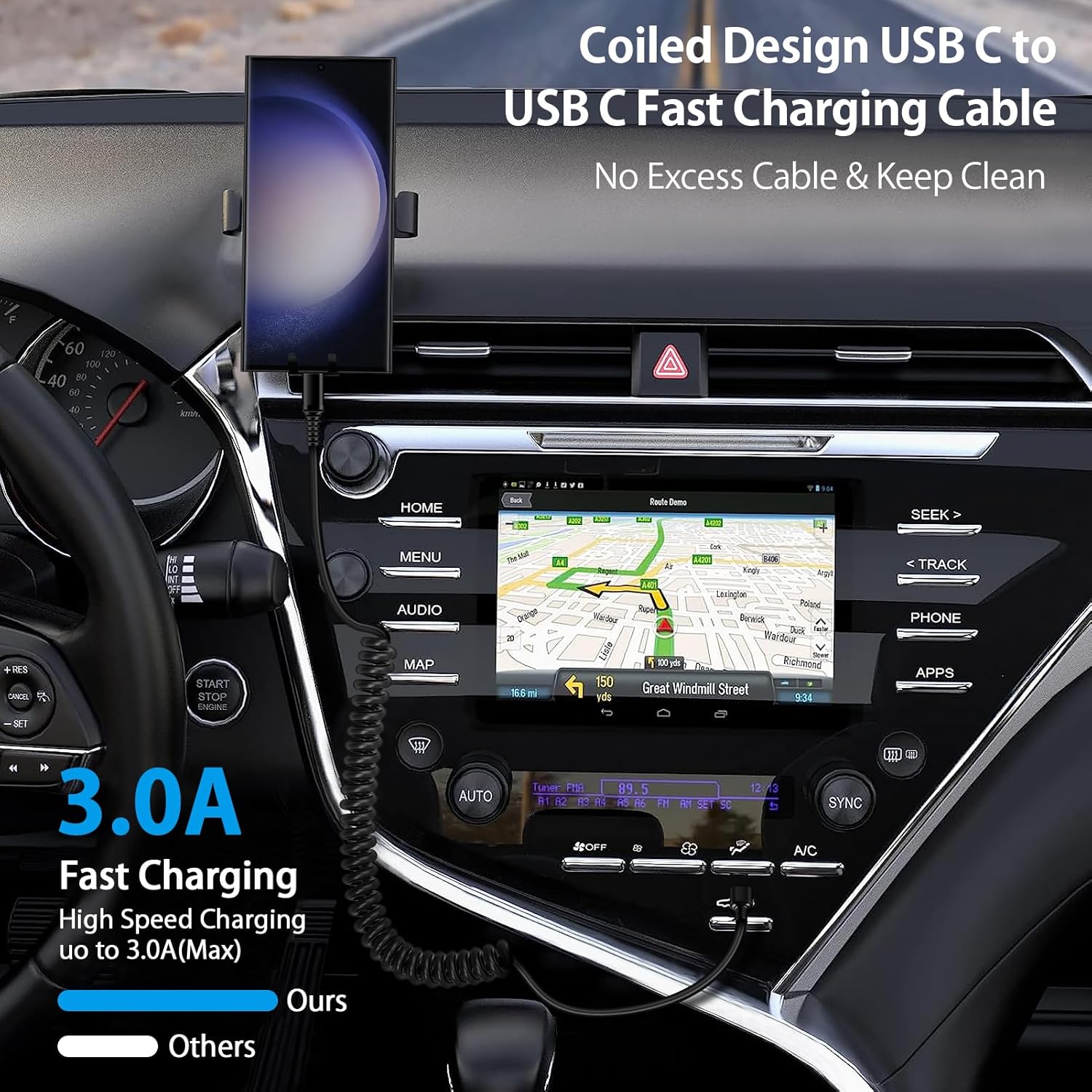 Android Auto USB C to USB C Ca - Coiled Usb Cable incelemesi ve fiyatı
