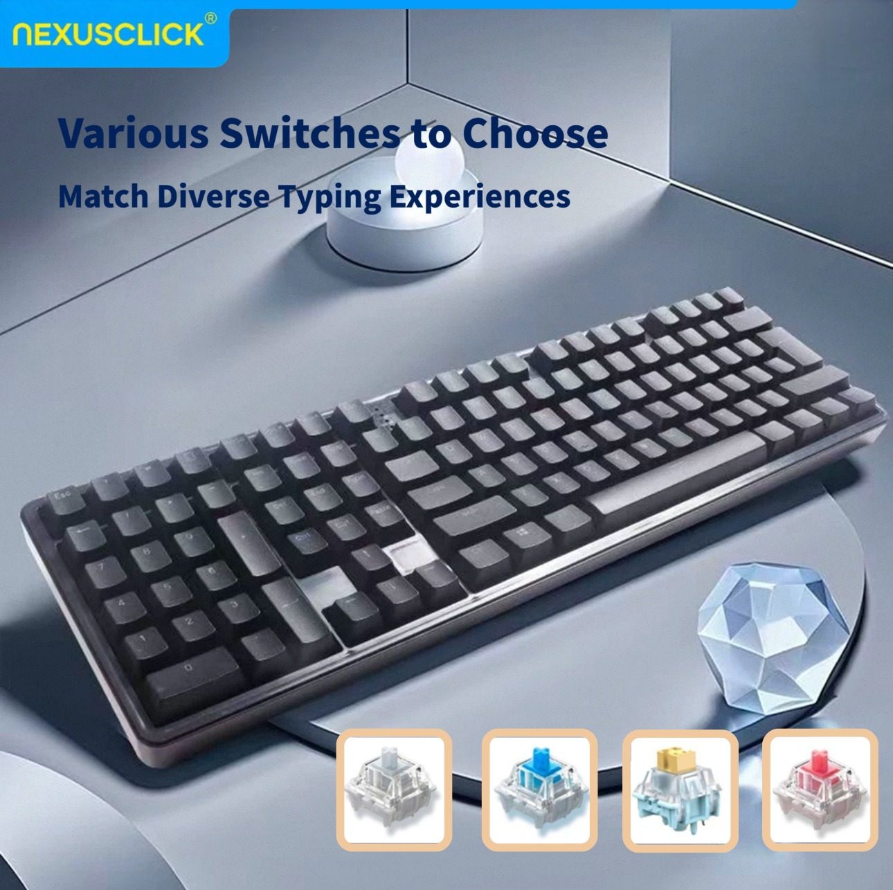 NexusClick Ergonomic Left Hand - Gaming Keyboard No Number Pad incelemesi ve fiyatı